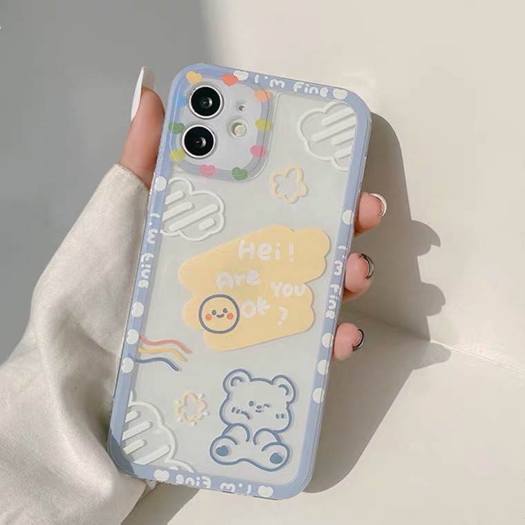 [TPC] SOFT CASE Iphone HP Blue Bear 6 6S 7 8 PLUS X XS MAX XR 11 12 13 MINI PRO PROMAX IP054