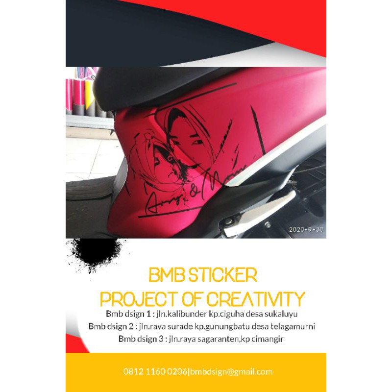 

sticker sketsa / siluet wajah sendiri