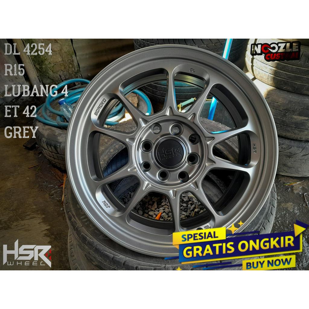 VELG MOBIL RACING R15 TYPE HSR DL 4254 PELEK HSR RING 15 LUBANG 4