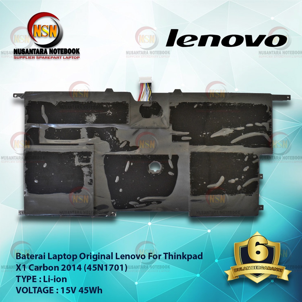 Baterai Original Laptop Lenovo THINKPAD X1 Carbon 2014/45N1701