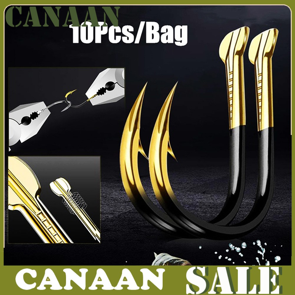 (Canaan) 10pcs Kait Holder Umpan Pancing Bahan Besi Berduri Untuk Outdoor