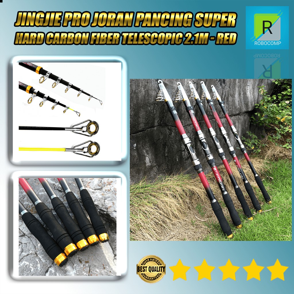 Pancingan Joran Jingjie Pro  Super Hard Carbon Fiber Telescopic 2.1M - Red