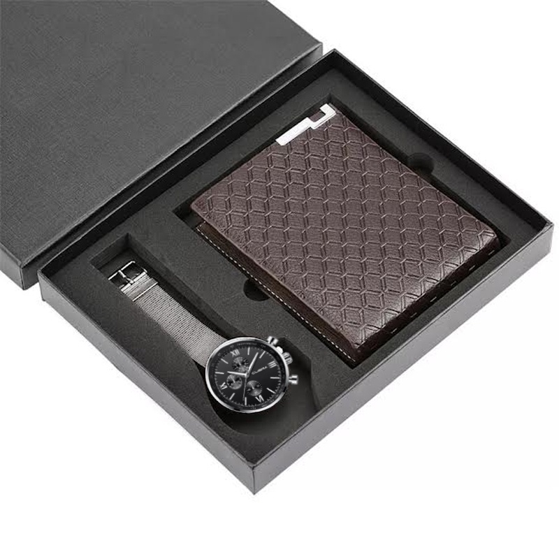 EN LIGNE - Jam Tangan Pria Set - Jam Tangan Gift - Jam Tangan Kado - Jam Tangan Dompet Set - Kado Ultah - Hampers-2