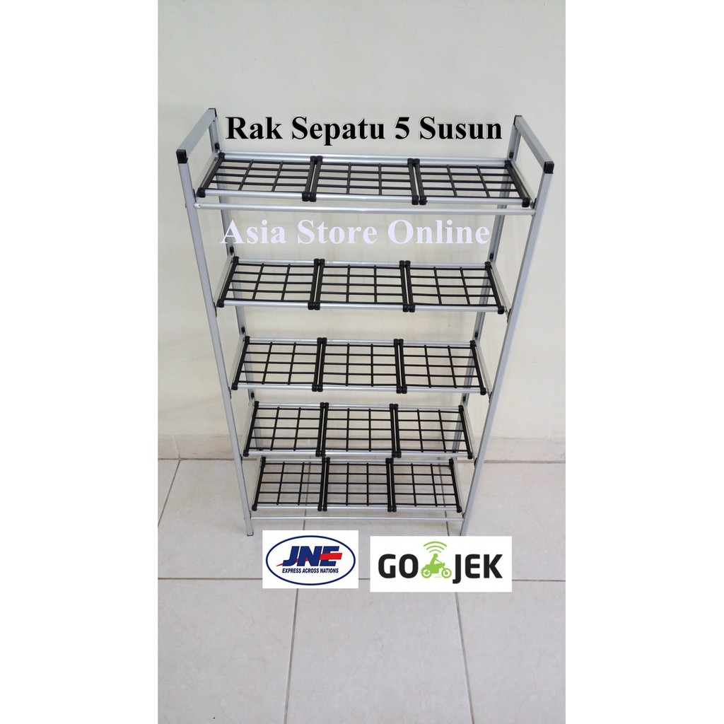 Rak Sepatu Aluminium 5 Susun