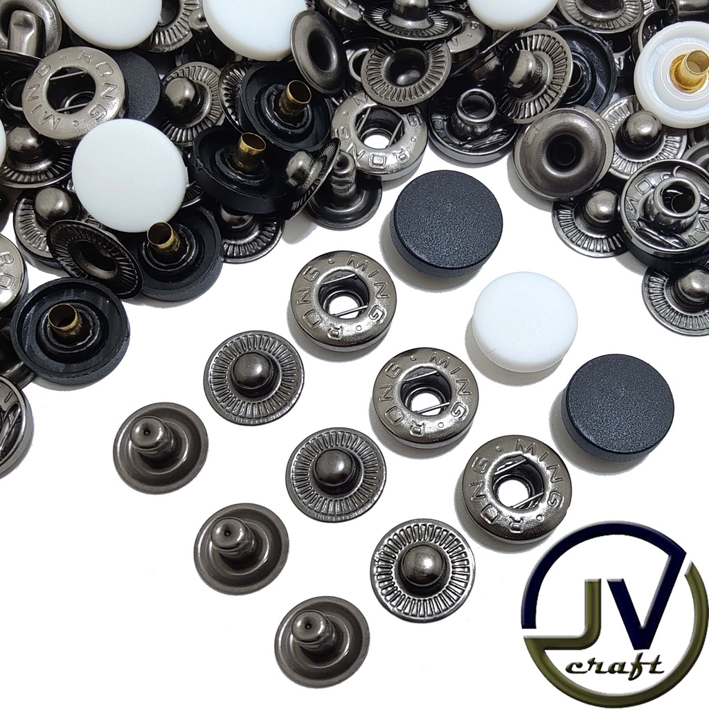 KANCING JAKET / KANCING JEPRET BESI MING RONG 15 MM / 12 SET