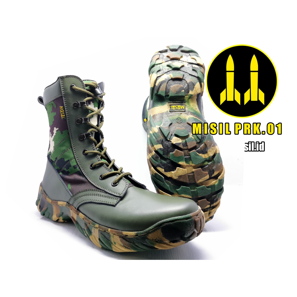 Sepatu PDL  LORENG TNI BRIMOB RAIDER merk Misil Tactical Gear
