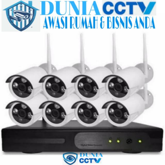 PAKET NVR KIT/CCTV WIRELESS NVR 8 CHANNEL CAMERA 5MP + HDD 2TB