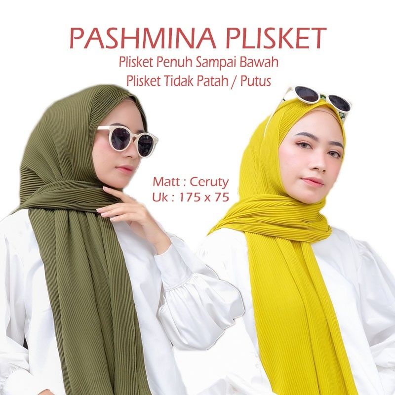 PROMO.11.11 pashmina plisket lidi premium tepi dijahit/neci/hijab pashmina full plisket lidi premium-5