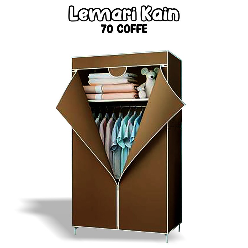 Lemari Portable kain Serbaguna Resleting Bisa Di Gulung Ke Atas Import 2 Sisi Praktis Premium Matte Elegant - 105NT