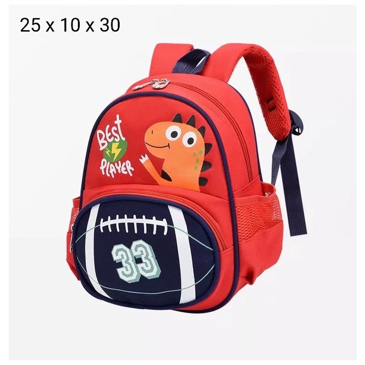 Tas Ransel Anak Laki-Laki Perempuan Sekolah Tk Paud Sd Motif Dino Baseball Terbaru