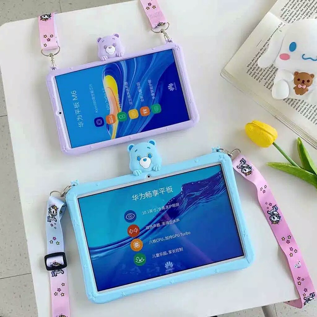 Case Tablet Kids Samsung Tab A 8 8.0 inch T290 T295 T297 (Non S Pen) Beruang Bear Blue
