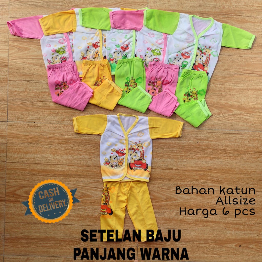 1/2 LUSIN (6 stel) Setelan bayi KATUN perlengkapan bayi lahir