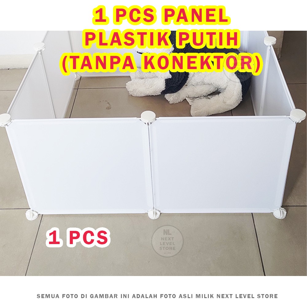 DIY Panel Pagar Kandang 35x35cm Anjing Kucing Kelinci Kura Lemari Rak Sepatu Tanaman - Pilih di VARIASI-Panel Plastik Putih