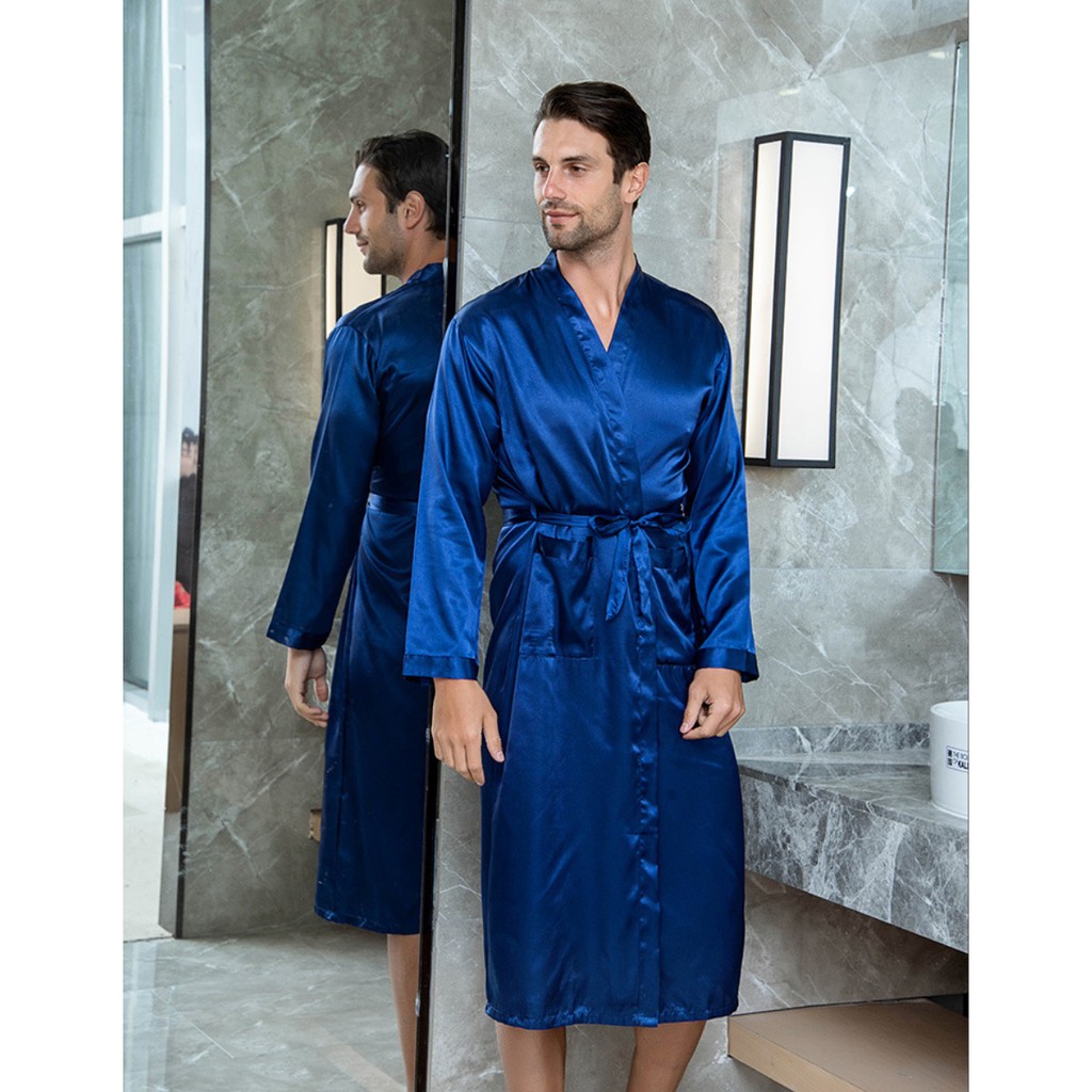 Baju Tidur Kimono Bahan Satin PRIA Korea Fashion Mens Silk Sleepwear