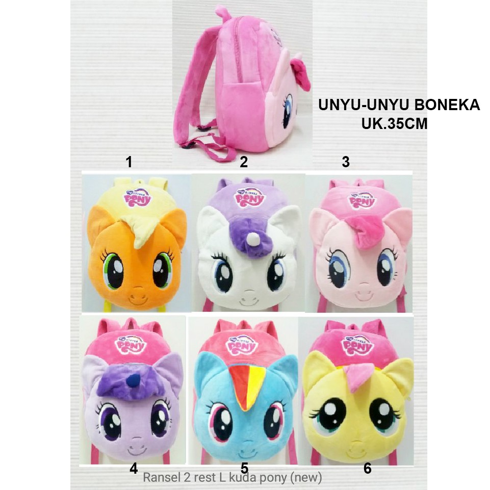 tas ransel besar untuk anak tk sd paud boneka kuda pony cartoon luck impor