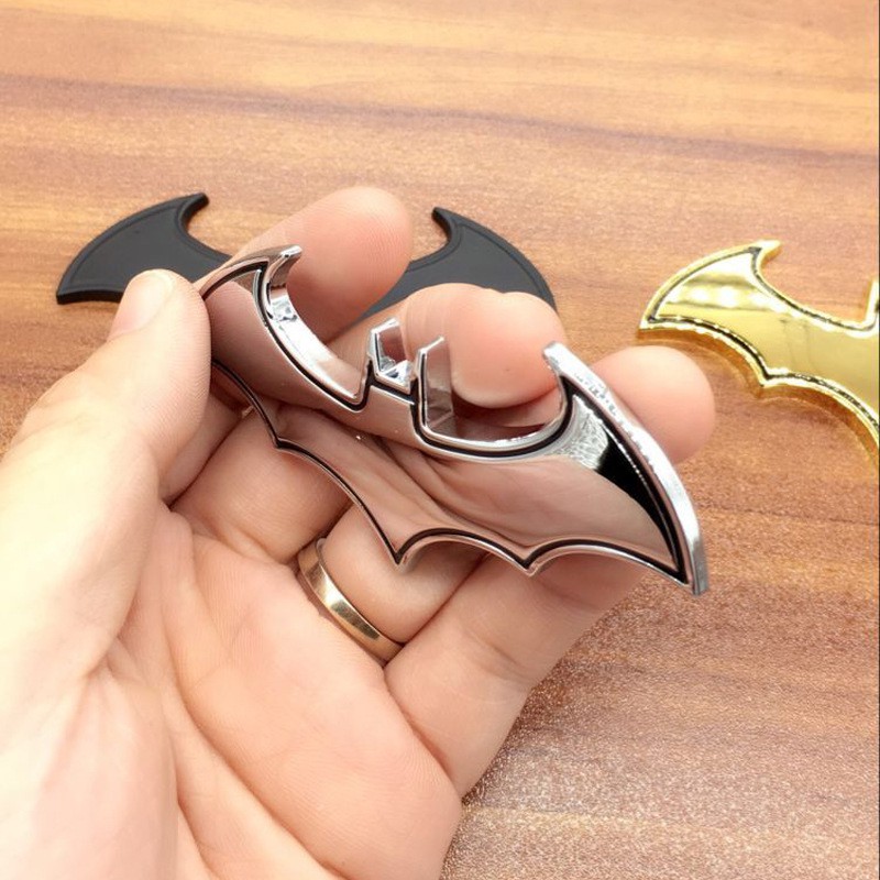 1pc Stiker Emblem Logo Batman 3d Bahan Metal Untuk Mobil / Truk / Motor