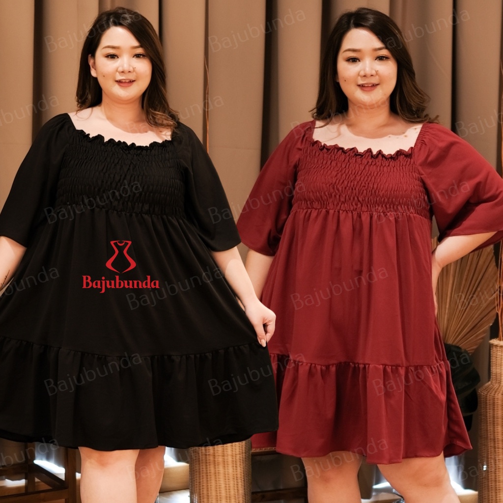 Bajubunda Midi Dress Jumbo Plus Size Big Size Dres Wanita Big Size MARLENE