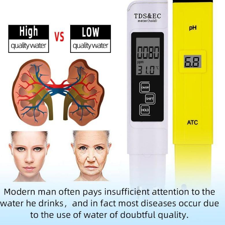 PROMO 1.1 PH Meter & TDS EC, Satu Set PH meter dan TDS EC, Sepaket TDS dan PH Meter, Satu Set TDS da
