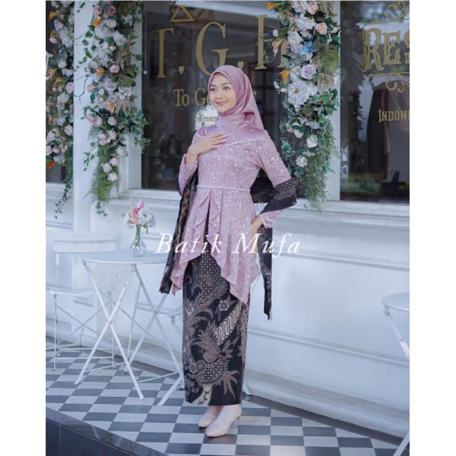 Set Kebaya Couple Laffeya Mauve, Brown, Rose, Grey | KEBAYA BROKAT TERBARU KEBAYA MODERN KEBAYA WISUDA KEBAYA LAMARAN KEBAYA TUNANGAN