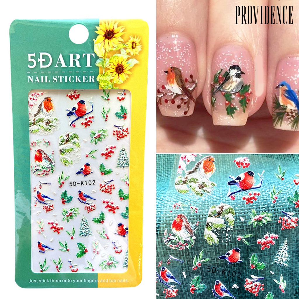 Providence 1 Sheet Snowflakes Pattern Nail Sticker Embossed Paper Smooth Surface Nail Polish Stickers Manicure Tool