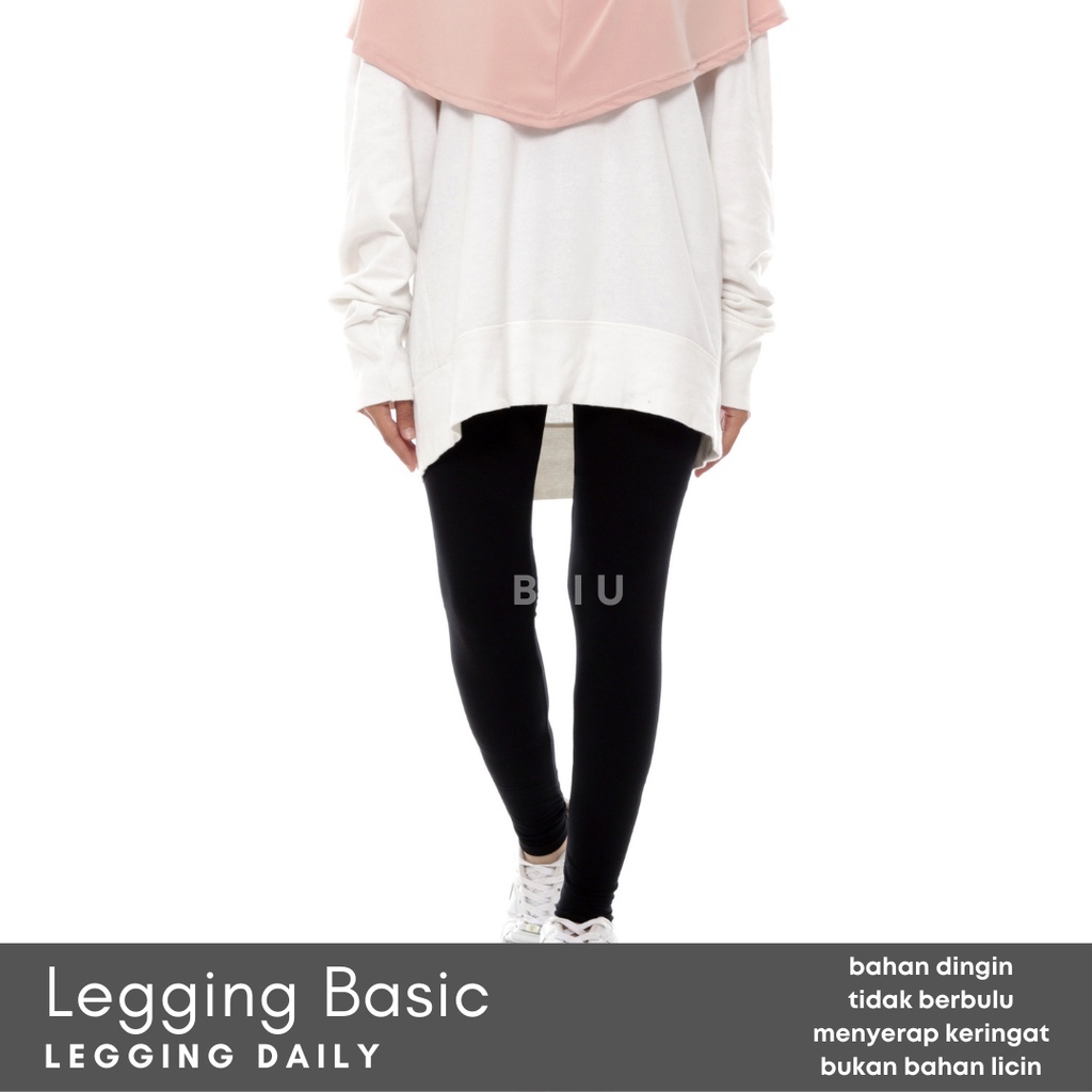 BIIU Celana Legging Panjang Polos Kaos Premium / Legging Panjang Wanita