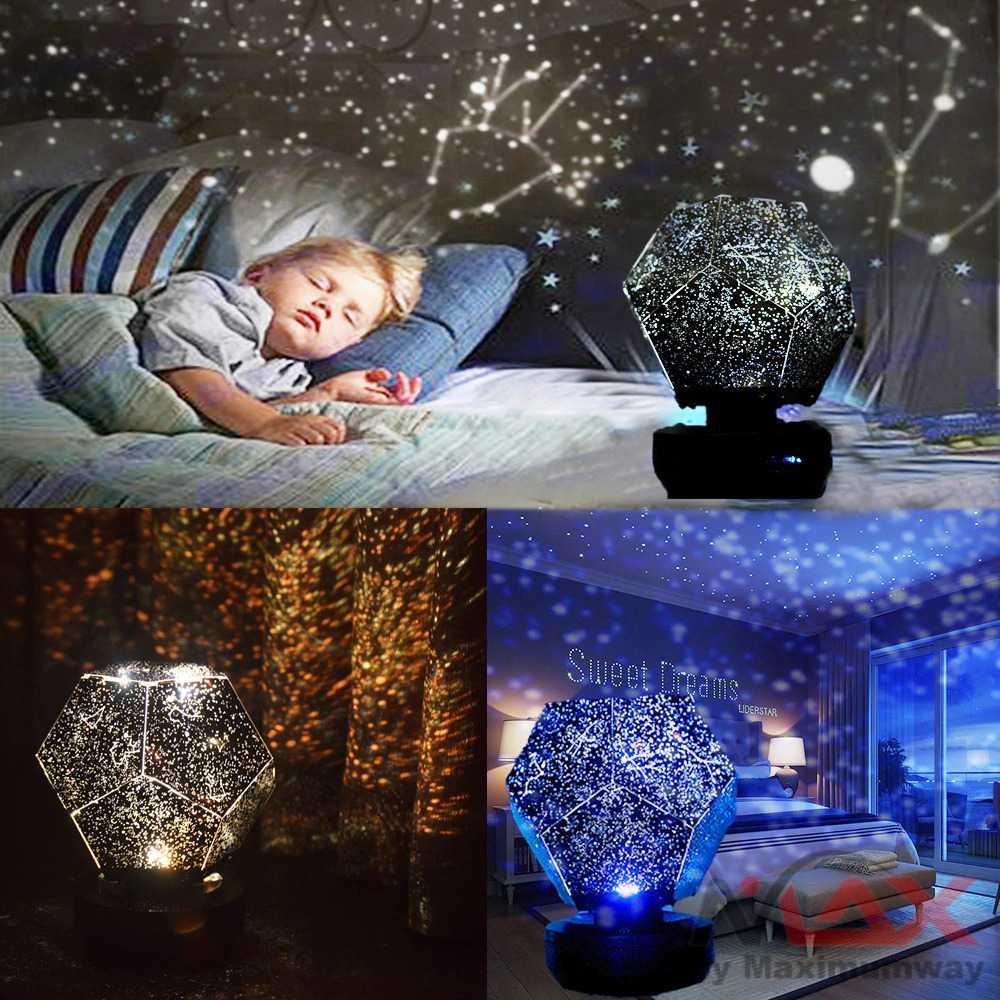 Lampu tidur anak Agar cepat tidur bintang malam bertaburan langit indah Lampu tidur Proyektor LED bintang pelanet Starry Night Sky Remote Control dekorasi kamar rumah Projector Starry Sky Ceiling Galaxy Star Projector Children's Night Light Baby Star