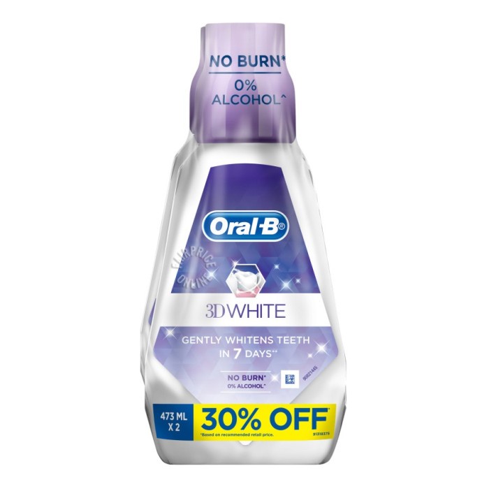 

Oral-B Mouth Wash - 3D White 2 X 473Ml