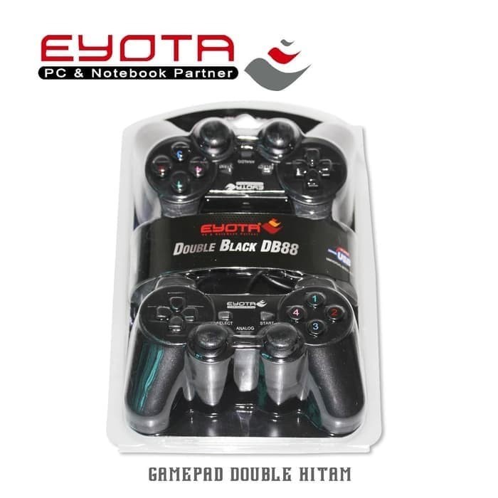 Stik PS/PC - JOYSTICK PC Gamepad/Game Pad Double Usb Eyota Hitam