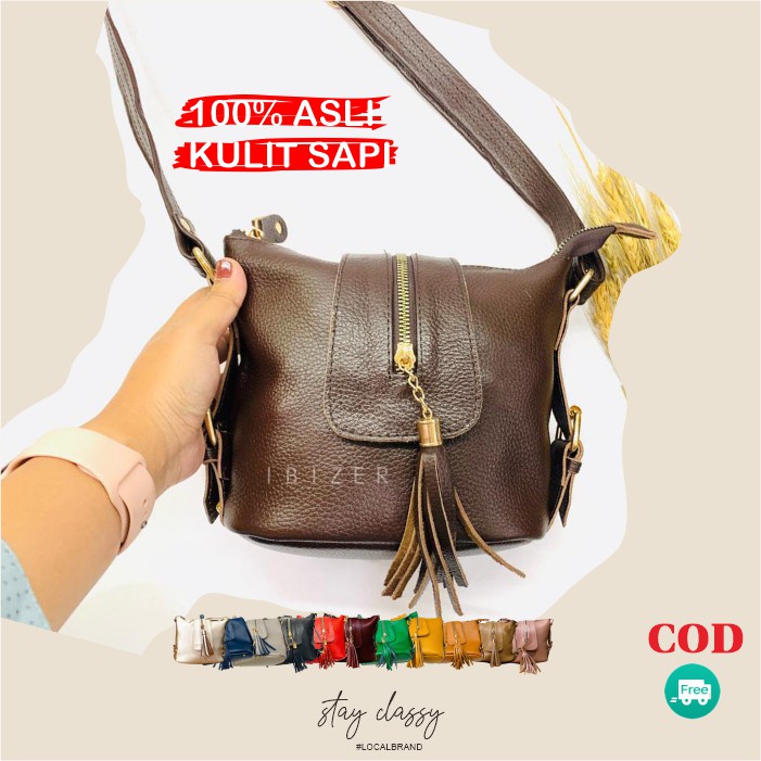 Tas Selempang Wanita Tas KULIT ASLI SAPI PAPIRUT Tas Slempang Wanita Tas Cewek Simple HC12