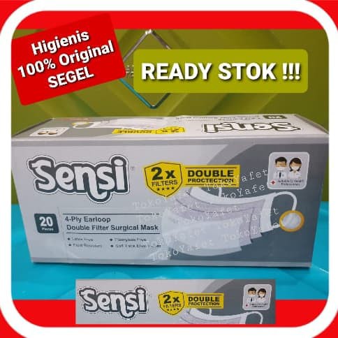 SENSI Masker 4 Ply Earloop (NEW) 2x Filter Double Protection ORIGINAL