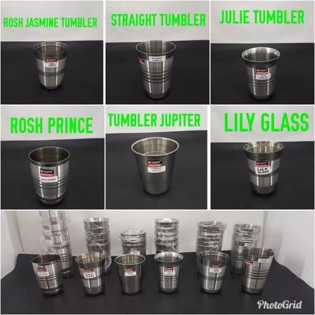 Gelas stainless steel Made In India TEBAL tinggi 10 cm