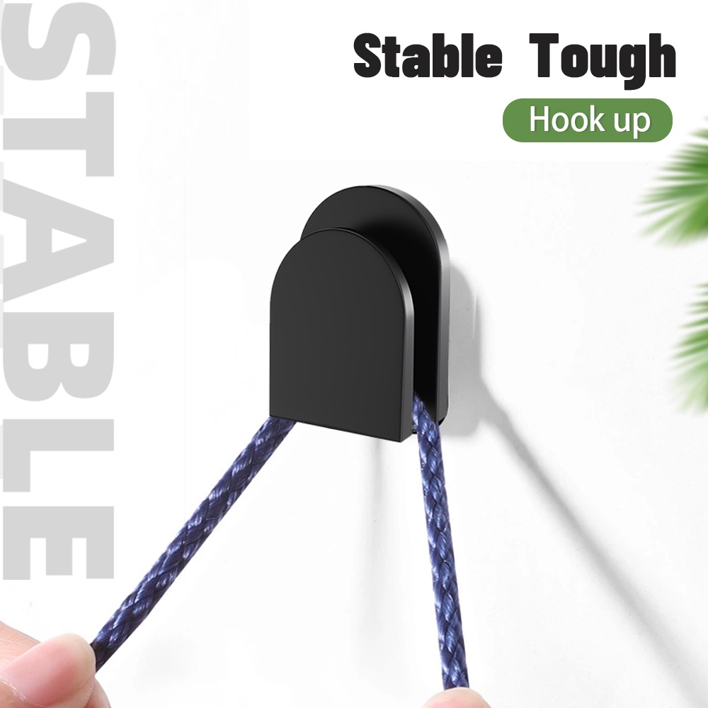 1 / 3 Pcs Rak Holder Penyimpanan Kabel Data Kunci Mini Dengan Perekat Untuk Mobil