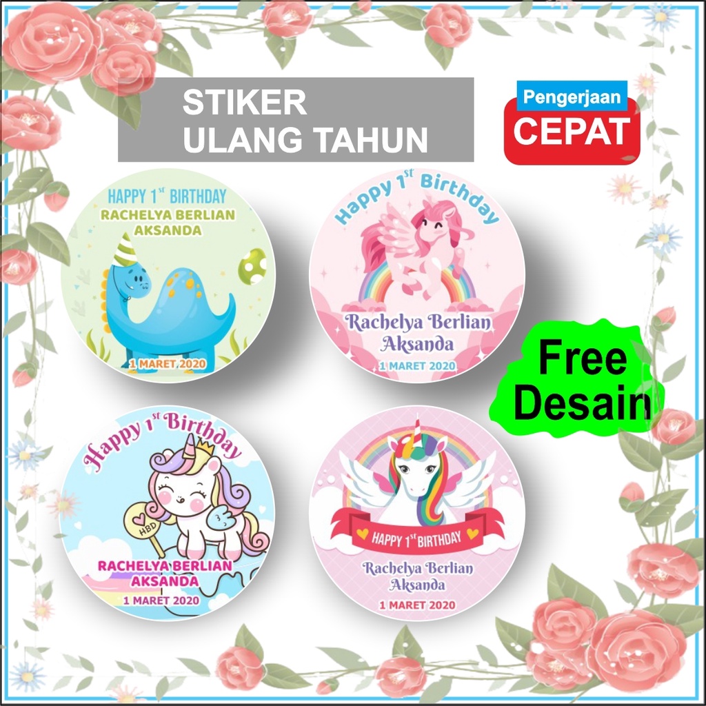 

Stiker Custom Ulang Tahun Anak Perlengkapan Pesta Ulang Tahun Stiker