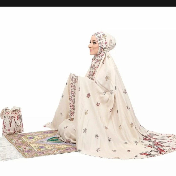 Mukena Tazbiya Borders Harvest Bloom Cream