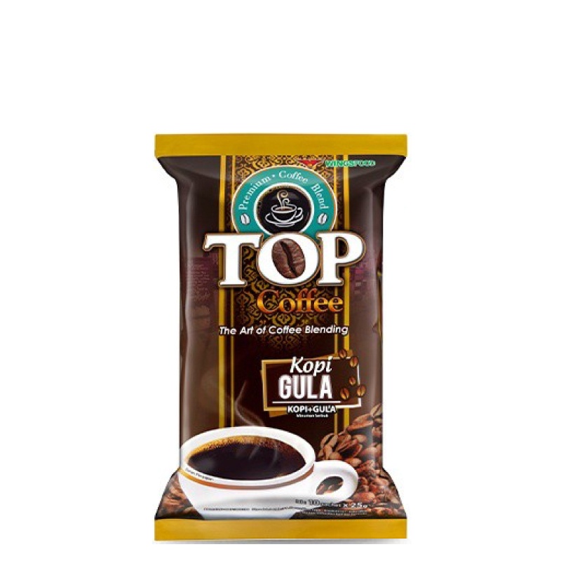 

Top Coffee Kopi Gula 2 In 1 Pack 25 gr isi 10 pcs