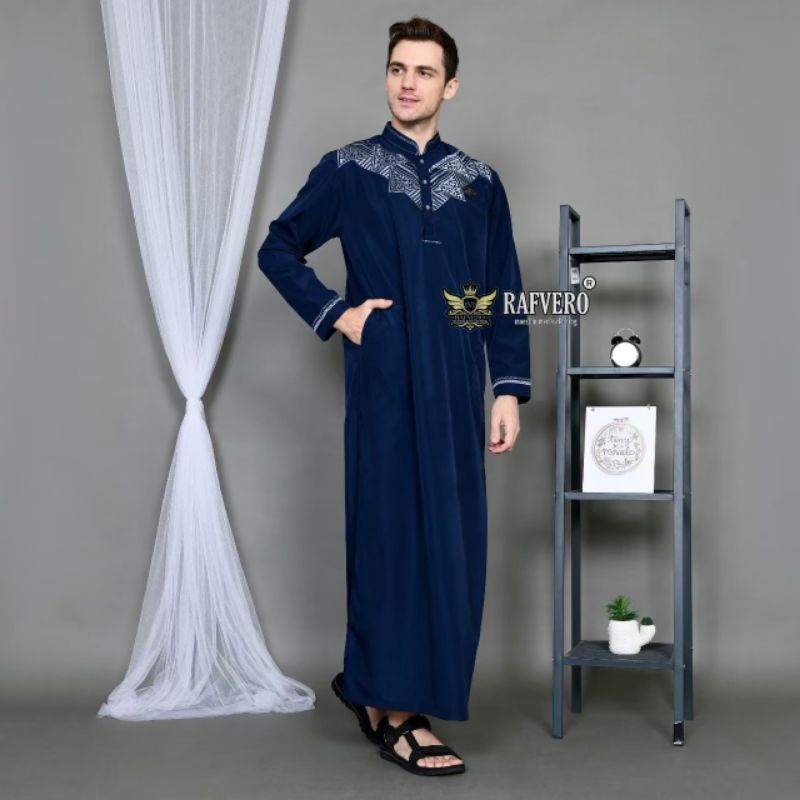 Baju Jubah Gamis Muslim Pria Dewasa/Jubah bordir Pria pakistan/Jubah bordir Pria Arab Dewasa/Jubah Gamis Dewasa Terbaru  2022 Al khairy 100% Original Rafvero-3