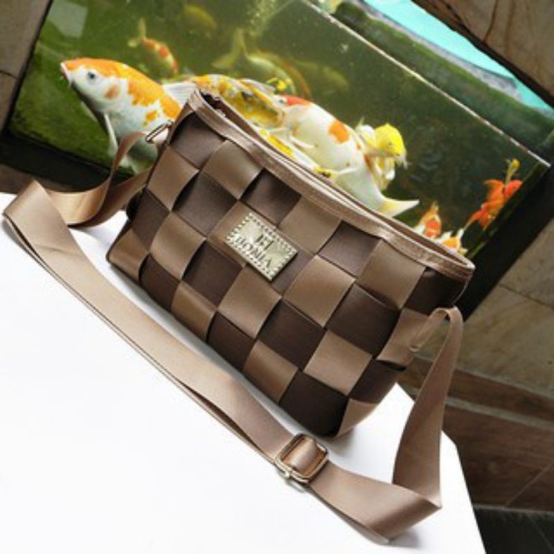 Tas Selempang Lisban anyam unik SlingBag Wanita 6319 THR