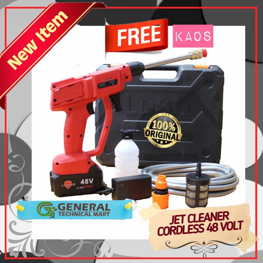 JET CLEANER CORDLESS 48 VOLT MESIN STEAM CUCI MOBIL AC BATRE
