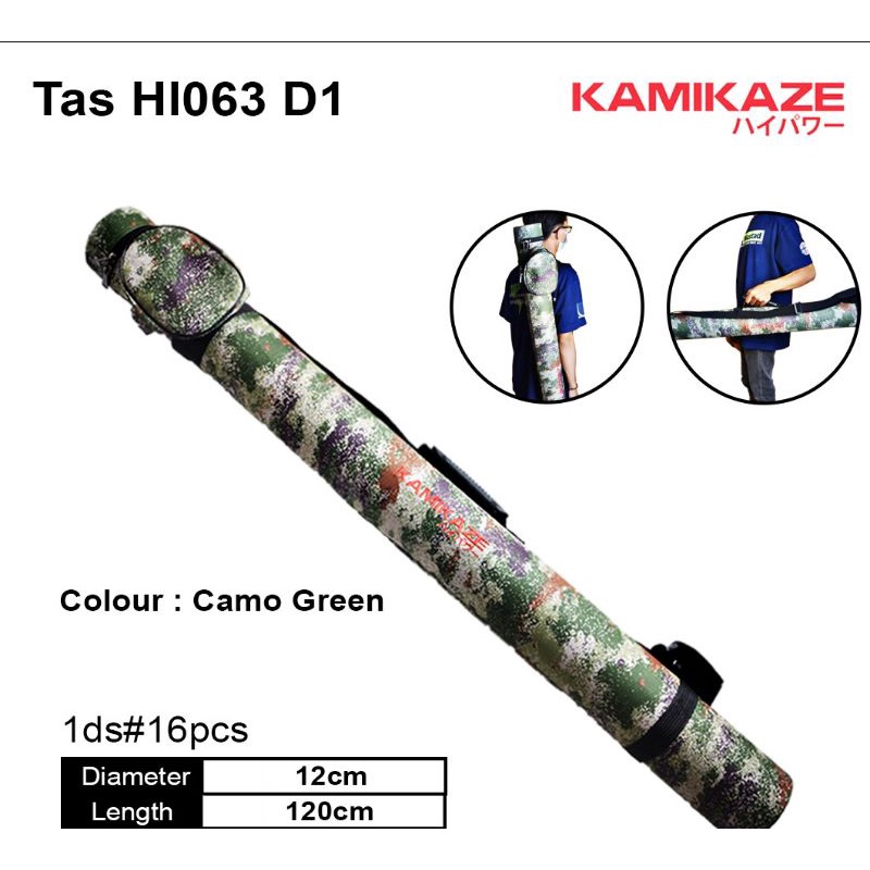 tas pancing joran tabung kamikaze