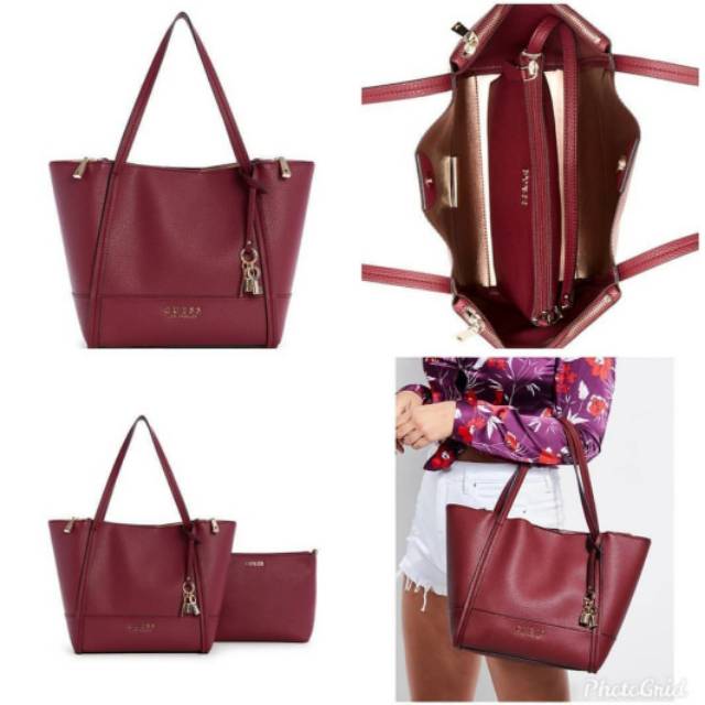 guess heidi 2in1 maroon bag