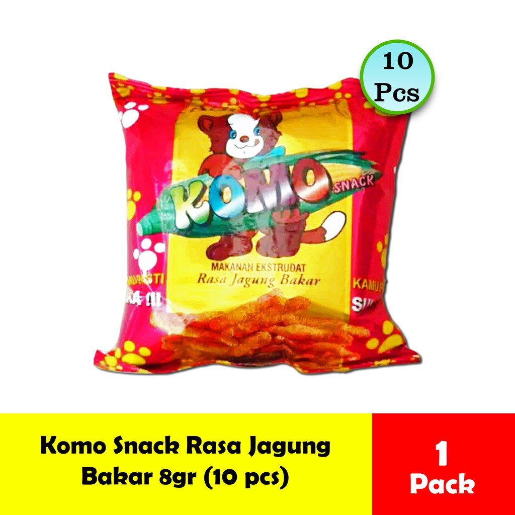 

Snack Komo Twist Corn Jagung Bakar isi 10 pcs - Cemilan / Snack Jadul