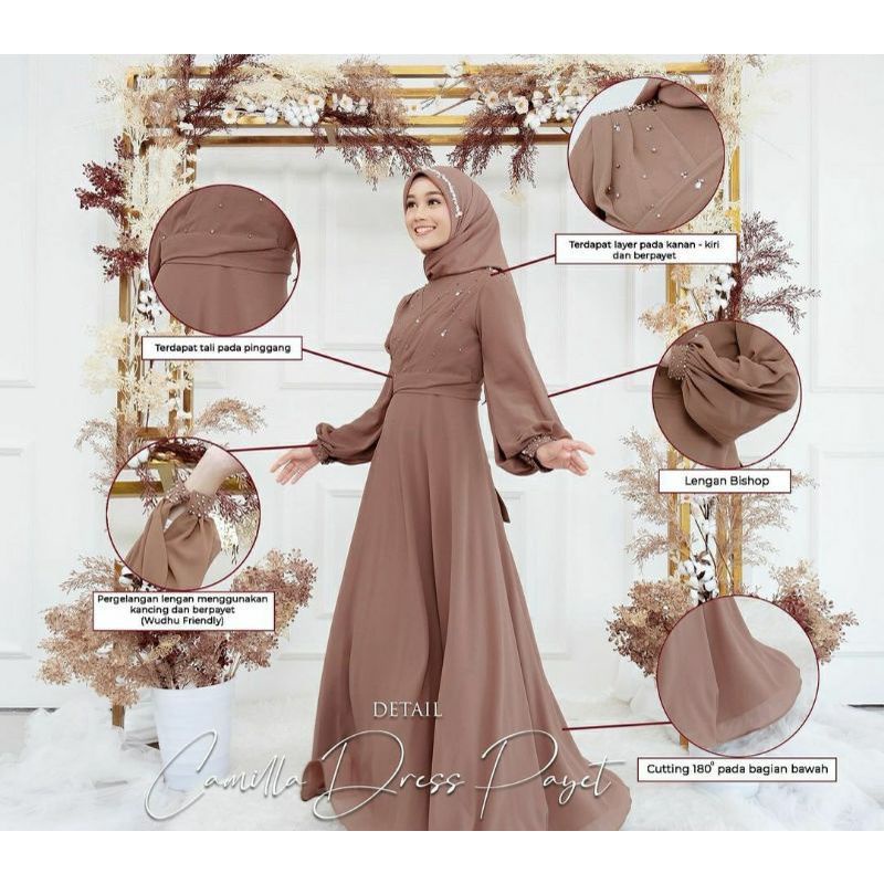 Gaun muslimah terbaru gaun termurah dress cantik gaun kondangan /gaun lamaran bisa riques ukuran