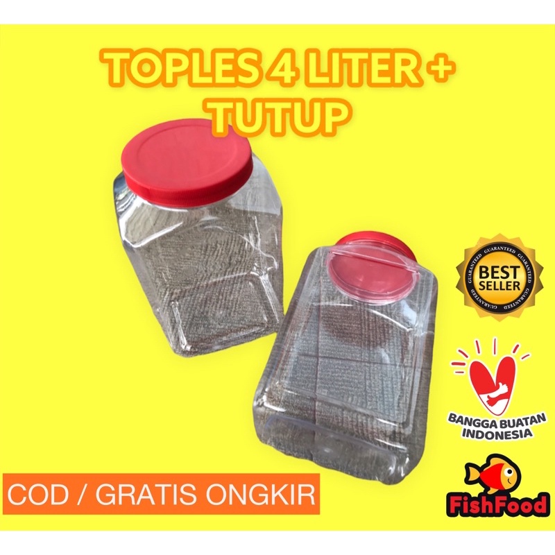 Toples Makanan 4 Liter / Toples Plastik Kue / Toples Plastik / / Toples Plastik 4 Liter /Toples Cupa