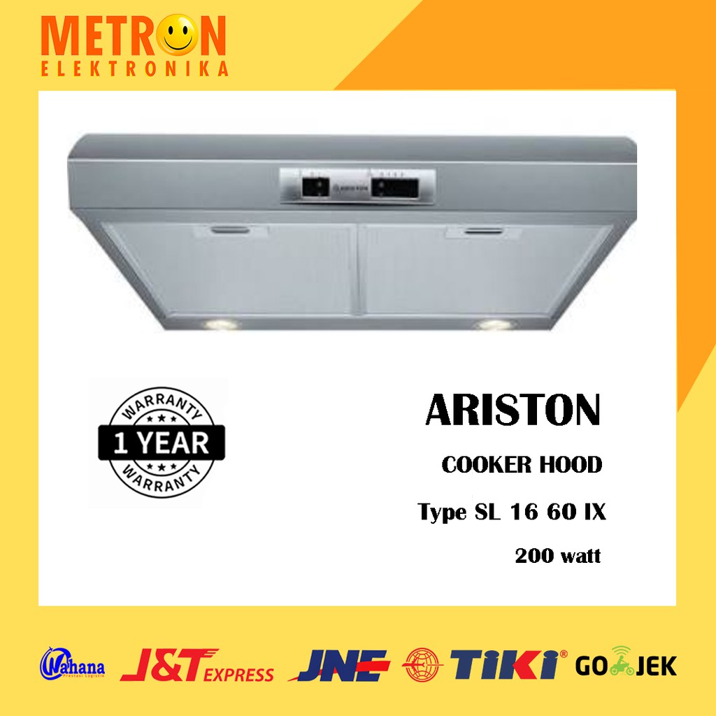 ARISTON SL 16 (60 IX) / STAINLESS / COOKER HOOD 60 CM / SL1660IX