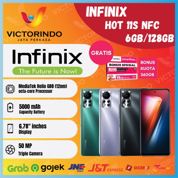 Infinix Hot 11S NFC [X6812B] Smartphone ( Ram 6GB / Rom 128GB ) - Garansi Resmi