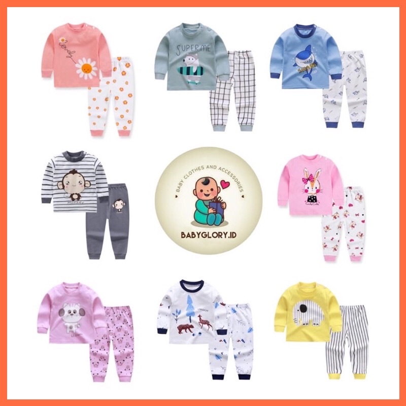 Babyglory.id✨ Setelan Lengan Panjang Anak Bayi Laki Laki Perempuan Import Baju Tidur Import Anak Bay