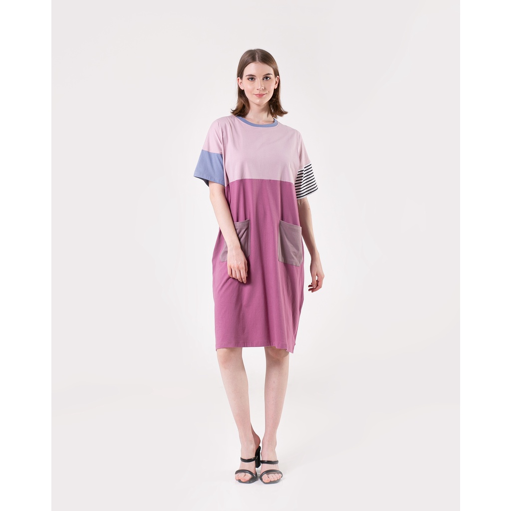  Nyonya Nursing Wear  Sendira - Baju Ibu Hamil Dan Menyusui - Mazarin Family Set-Vintage Violet
