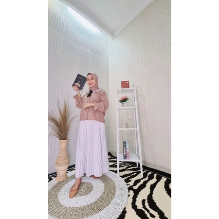 kemeja-renda kerah pakaian atasan wanita by ophelia