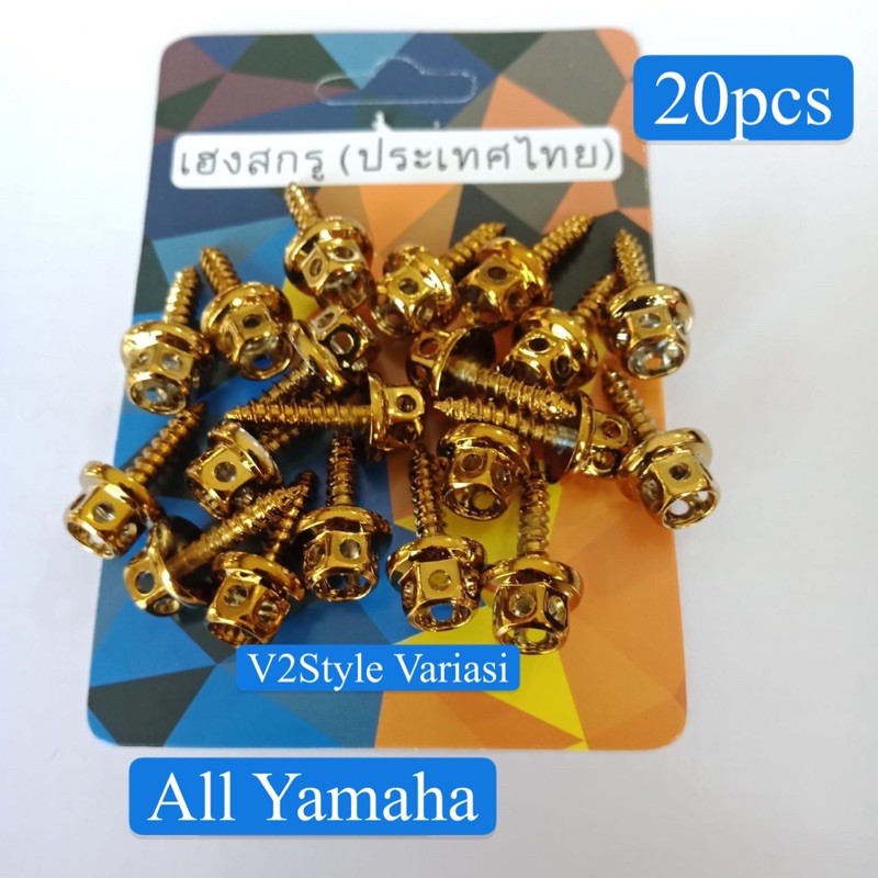 BAUT BODY NONFLOWER YAMAHA GOLD BAUT PROBOLT STAINLESS HENG NON FLOWER GROSIR PACK ISI 20 PCS  Mio Nmax Jupiter Vixion Maxi Aerox Xride Soul Freego R25 GEAR 125 FREEGO MIO SOUL M3 MIO J ZR15 NOUVO MIO SOUL M3 J Z NMAX 155 NEW OLD AEROX 155 FAZZIO VESPA