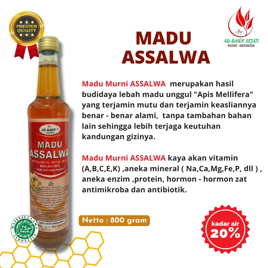 Jual Madu Murni Plus Royal Jelly |Madu Murni Premium |Madu Assalwa ...